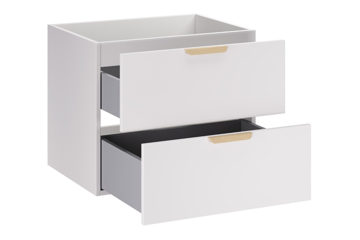 Comad Závěsná skříňka pod umyvadlo Aster Nordic s deskou a regálem 80 cm bílá/dub cremona - Obrázek 2