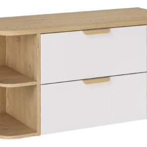 Comad Závěsná skříňka pod umyvadlo Aster Ovalia s deskou 100 cm dub cremona/bílá