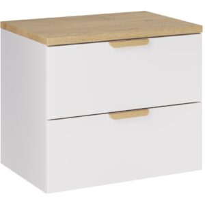 Comad Závěsná skříňka pod umyvadlo Aster s deskou 60 cm bílá/dub cremona
