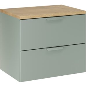 Comad Závěsná skříňka pod umyvadlo Aster s deskou 60 cm zelená/dub cremona