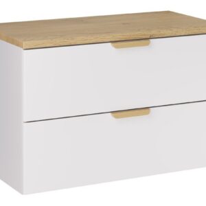 Comad Závěsná skříňka pod umyvadlo Aster s deskou 80 cm bílá/dub cremona