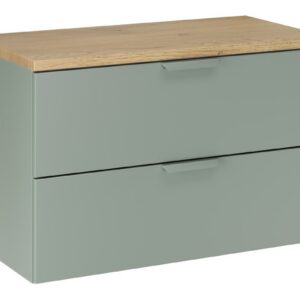 Comad Závěsná skříňka pod umyvadlo Aster s deskou 80 cm zelená/dub cremona