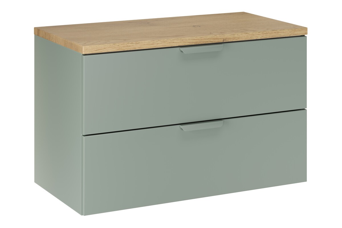 Comad Závěsná skříňka pod umyvadlo Aster s deskou 80 cm zelená/dub cremona