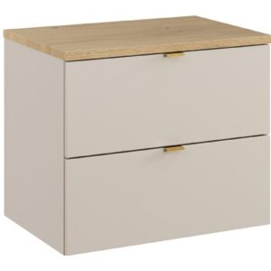 Comad Závěsná skříňka pod umyvadlo Dalia Cashmere Nordic s deskou 60 cm kašmírová/dub cremona