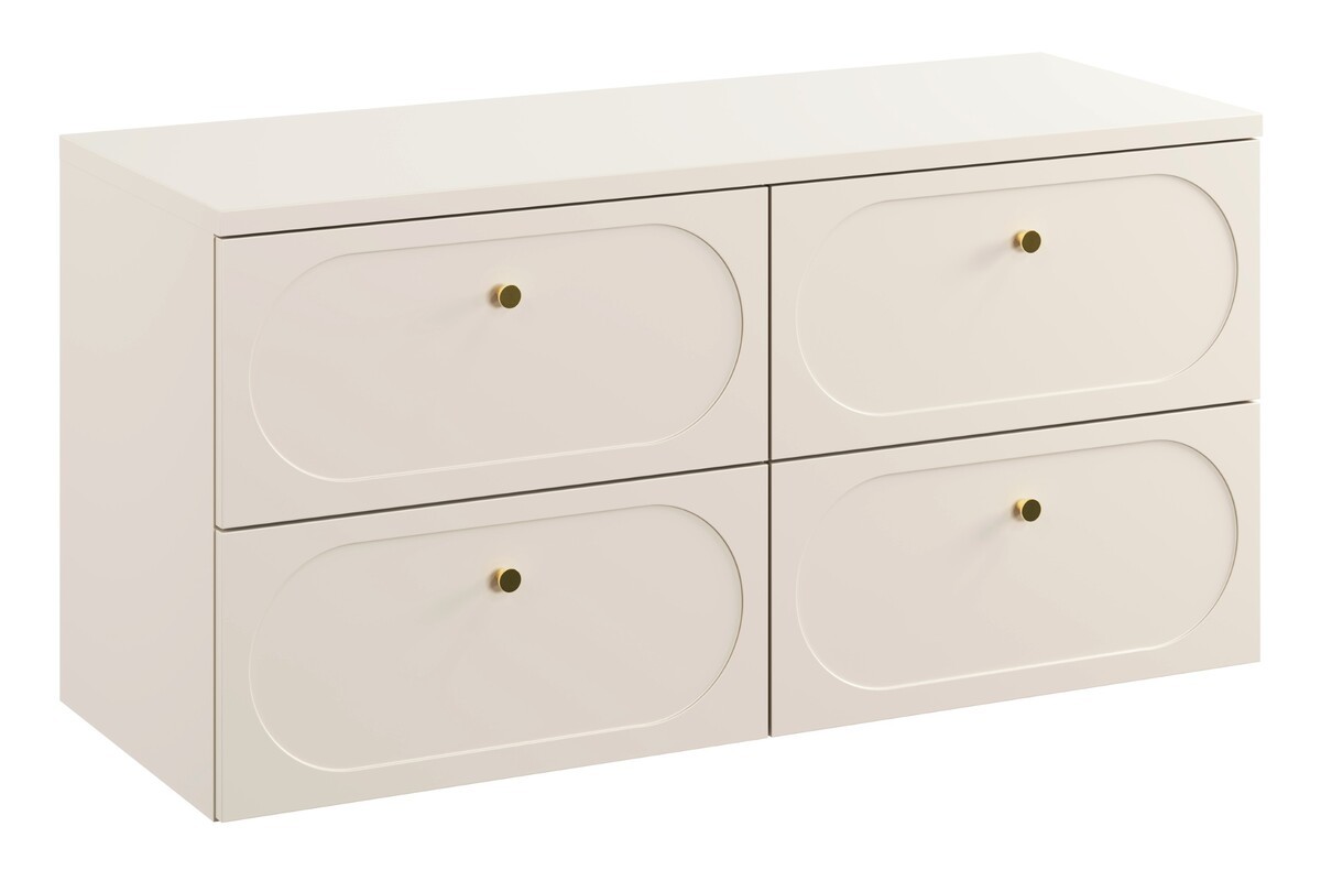 Comad Závěsná skříňka pod umyvadlo Donna s deskou 120 cm písková
