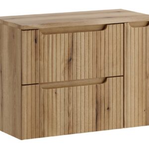 Comad Závěsná skříňka pod umyvadlo Nova Oak Nature s deskou 80 cm dub coast evoke