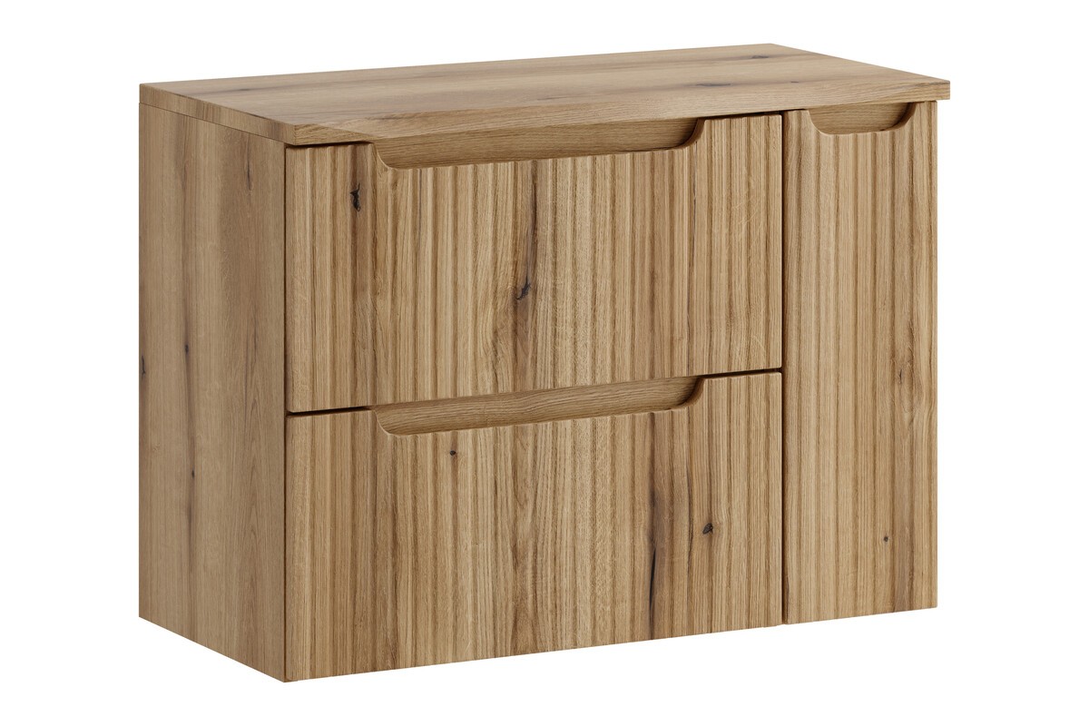 Comad Závěsná skříňka pod umyvadlo Nova Oak Nature s deskou 80 cm dub coast evoke