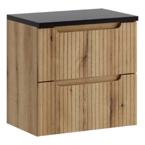 Comad Závěsná skříňka pod umyvadlo Nova s deskou 60 cm dub coast evoke/černá
