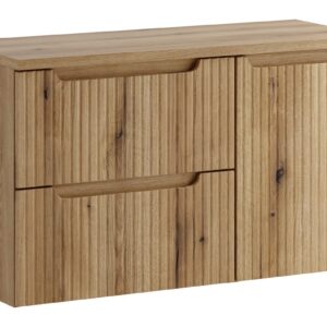 Comad Závěsná skříňka pod umyvadlo Nova s deskou a košem na prádlo 100 cm dub coast evoke