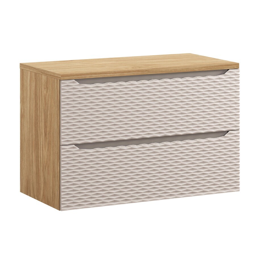 Comad Závěsná skříňka pod umyvadlo Ocean Beige s deskou 90 cm béžová/dub olejovaný