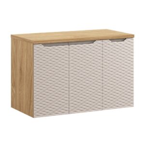 Comad Závěsná skříňka pod umyvadlo Ocean I s deskou 90 cm béžová/dub olejovaný