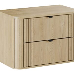 Comad Závěsná skříňka pod umyvadlo Ovalia s deskou 80 cm dub Cremona