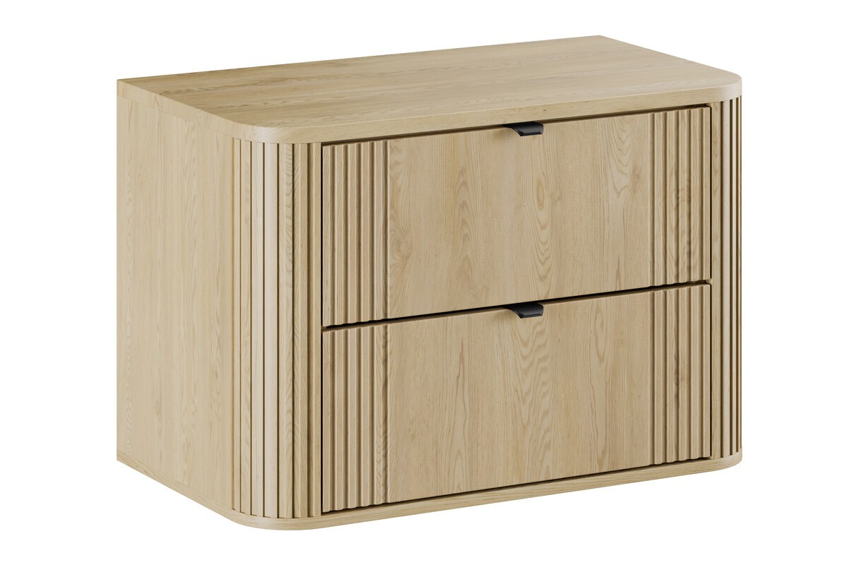 Comad Závěsná skříňka pod umyvadlo Ovalia s deskou 80 cm dub Cremona