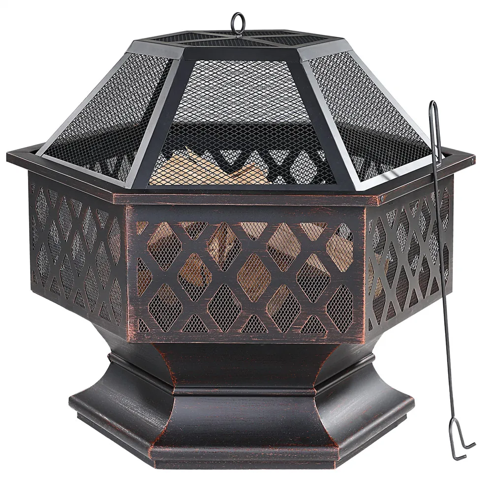 DB Garden Zahradní ohniště Hexa 70 cm černé