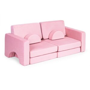 ECOTOYS Dětská modulární pohovka DIY 10 dílů růžová