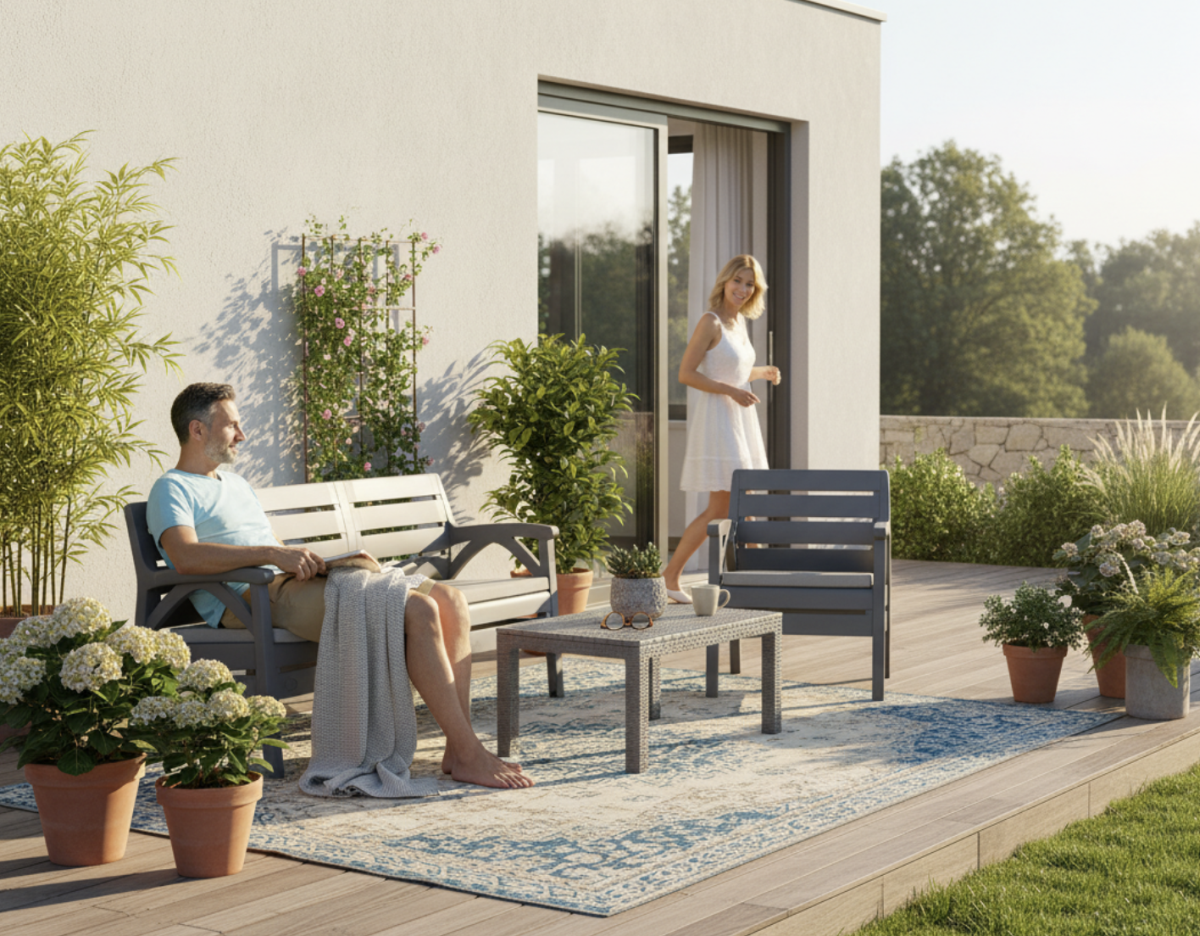 Garden Line Zahradní sestava Santana M antracitová/krémová - Obrázek 2