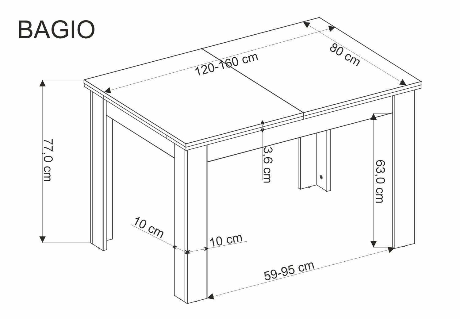 HALMAR Jídelní rozkládací stůl Bagio 120/160 cm dub artisan/černý - Obrázek 2
