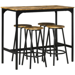 HOMCOM Barový set v industriálním designu 5 ks hnědý