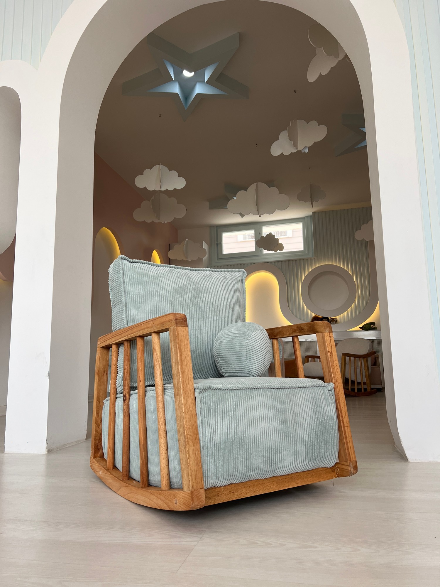 Hanah Home Dětské houpací křeslo Sallanan modré - Obrázek 2