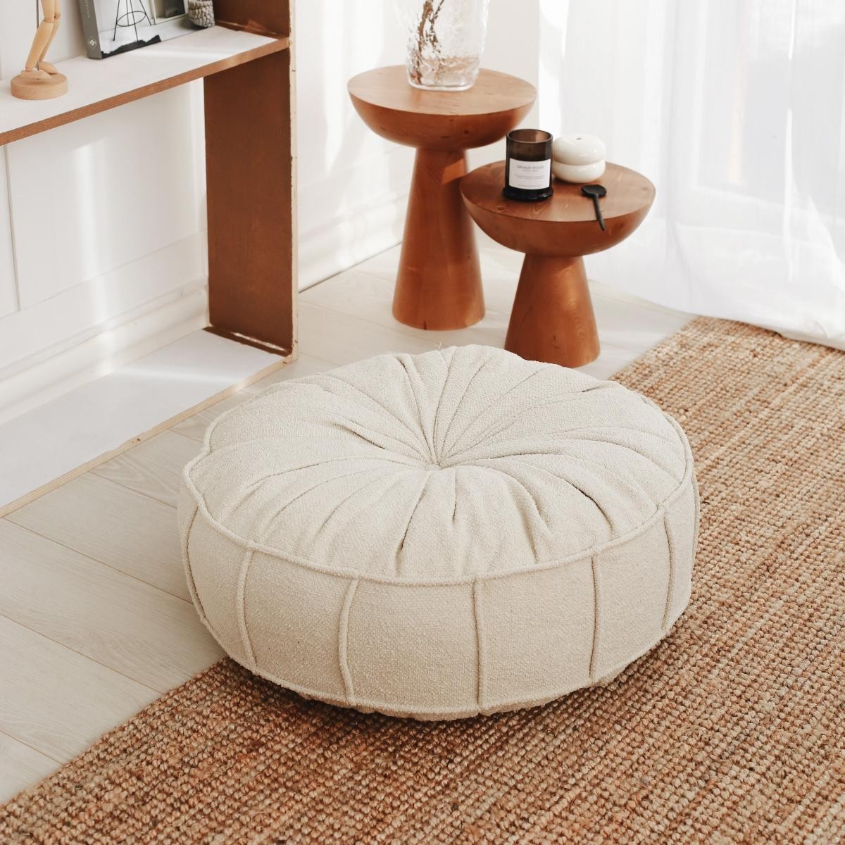 Hanah Home Polštář na podlahu VINTAGE bílý - Obrázek 2