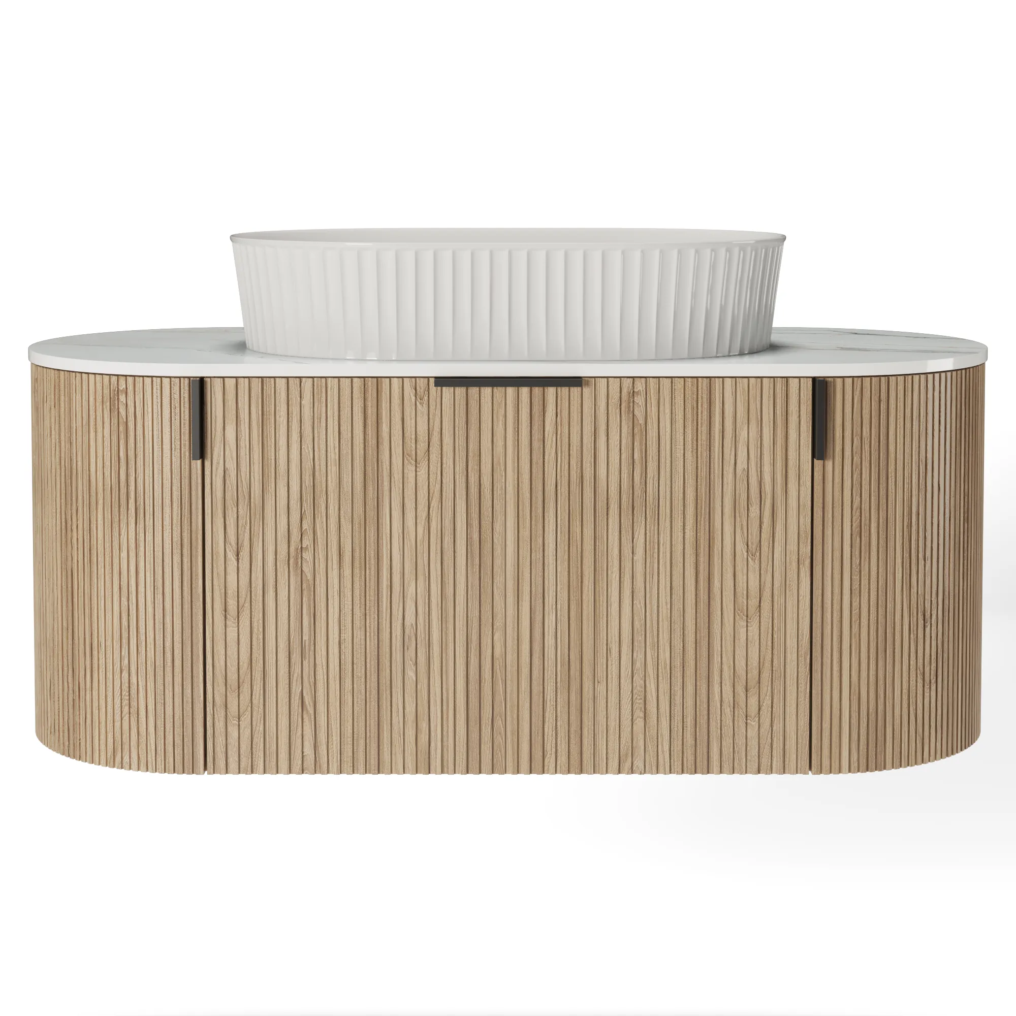 Hector Závěsná skříňka s deskou a umyvadlem La Simplicite 100 cm dub přírodní/bílá
