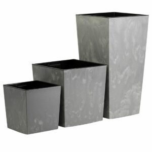 HowHomely Sada 3 ks květináčů Walter šedý beton