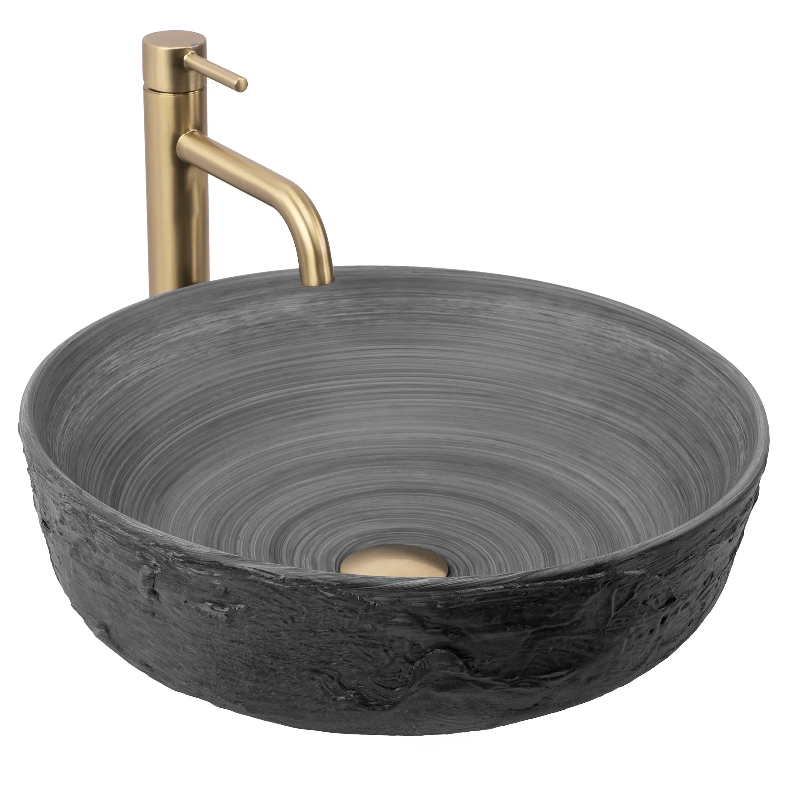 Keramické umyvadlo na desku REA BABILON SILVER ø 42 cm