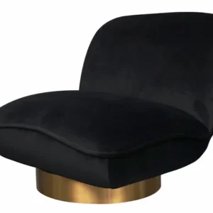 LivinHill Designové křeslo Nua velur černé/zlaté