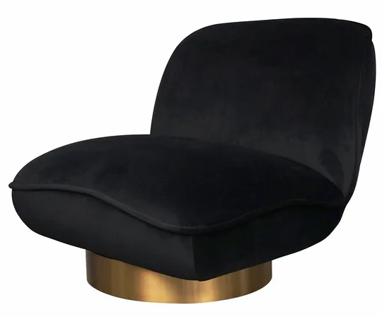 LivinHill Designové křeslo Nua velur černé/zlaté
