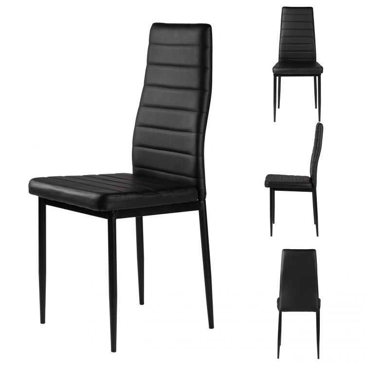 MODERNHOME Jídelní židle set 4 ks Ava černé - Obrázek 2