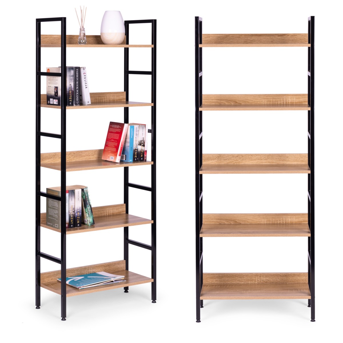 MODERNHOME Regál Bounder 160 cm hnědý/černý - Obrázek 2