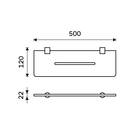 50 cm BORMO černá - BRC X450-90