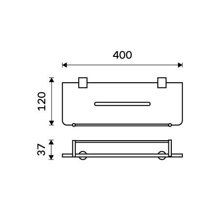 40 cm BORMO černá - BRC X440-X-90