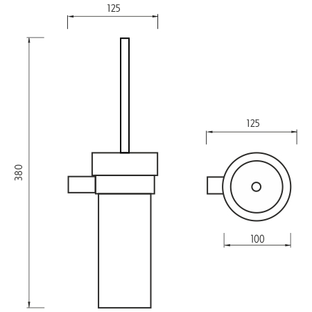 Nimco Toaletní WC kartáč BORMO černá - BRC 11094W-90 - Obrázek 2