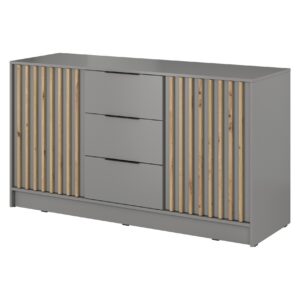Piaski Komoda Nelly 3D 155 cm šedá/dub artisan