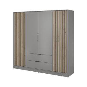 Piaski Šatní skříň Nelly 206 cm šedá/dub artisan