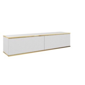 Piaski Závěsný televizní stolek Oro MDF 135 cm bílý/zlatý