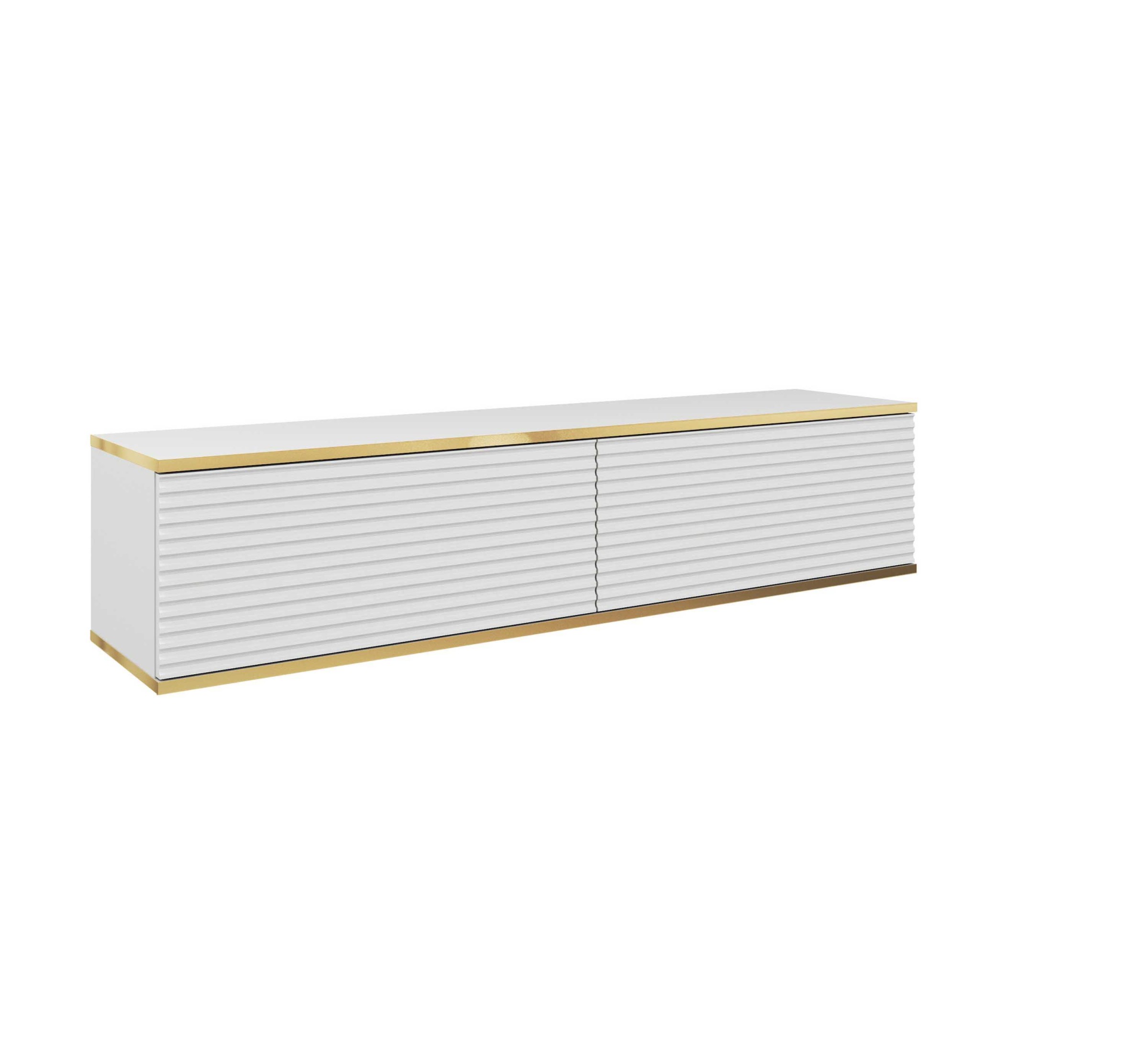 Piaski Závěsný televizní stolek Oro MDF 135 cm bílý/zlatý