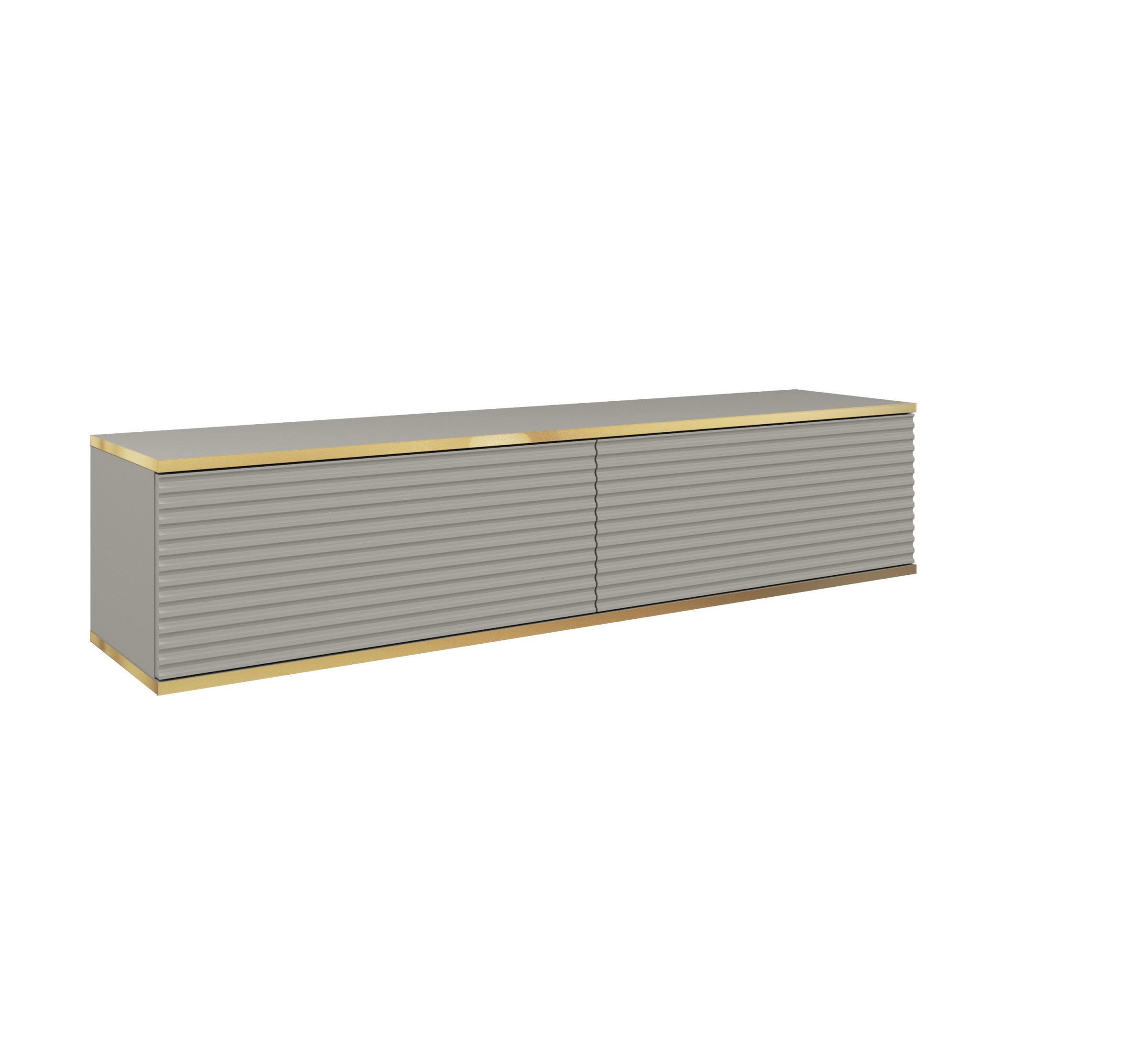 Piaski Závěsný televizní stolek Oro MDF 135 cm šedý/zlatý
