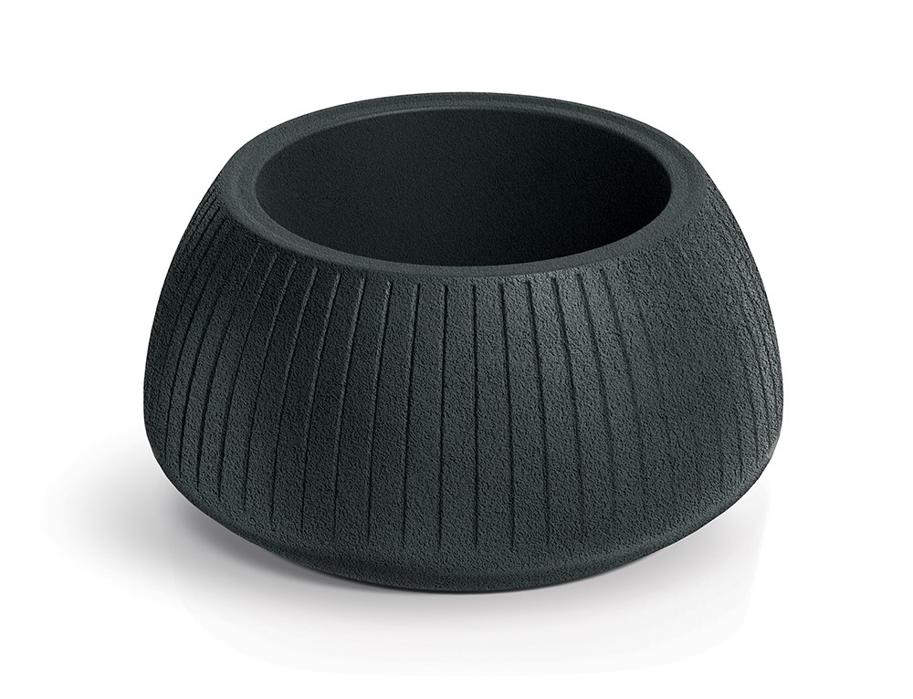 Prosperplast Plastový květináč COROS BOWL tmavě šedý