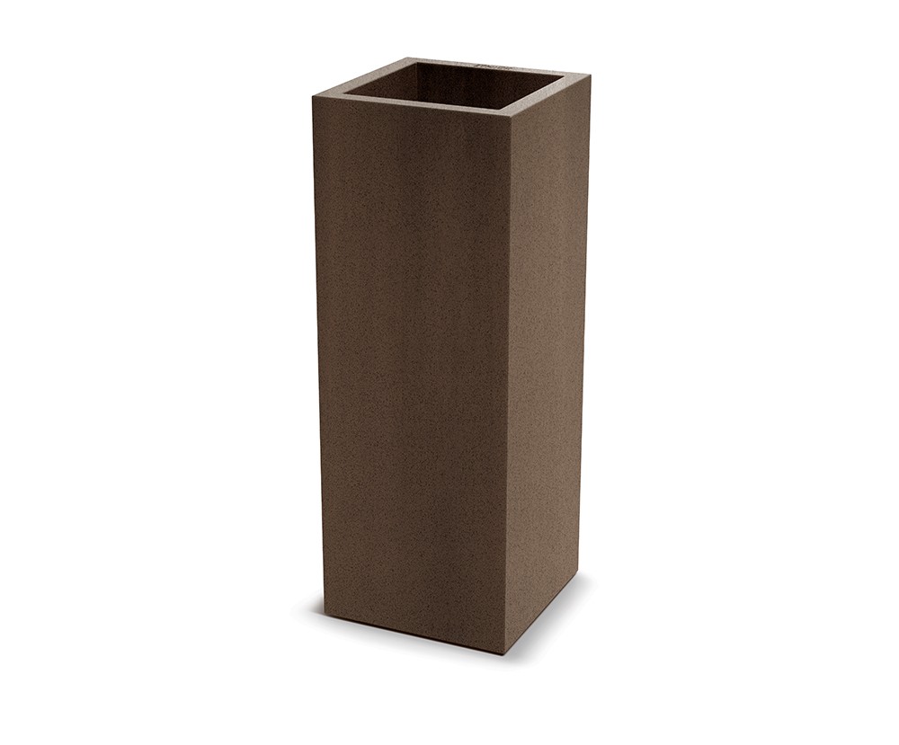 Prosperplast Plastový květináč CUBLASO SQUARE SLIM 29 cm hnědý