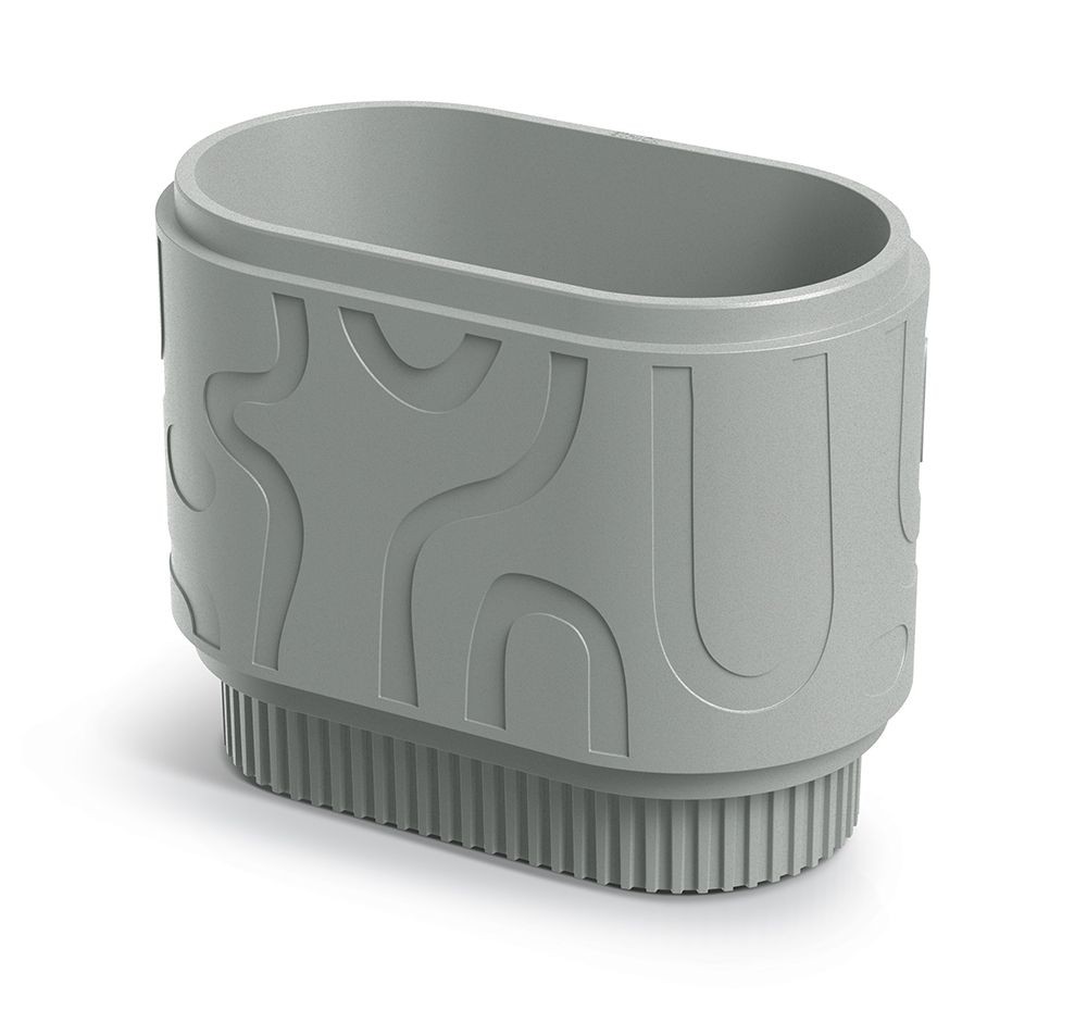 Prosperplast Plastový květináč FOLKAS ROUNDOS CASE betonově šedý