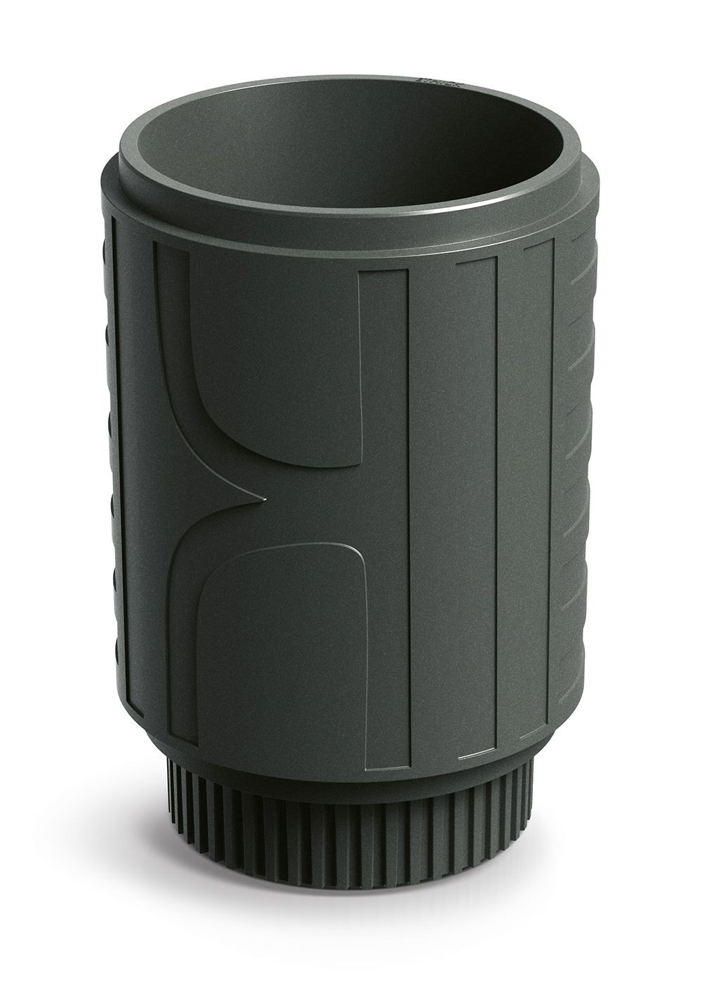Prosperplast Plastový květináč FOLKAS ROUNDOS MIDL 40 cm tmavě šedý