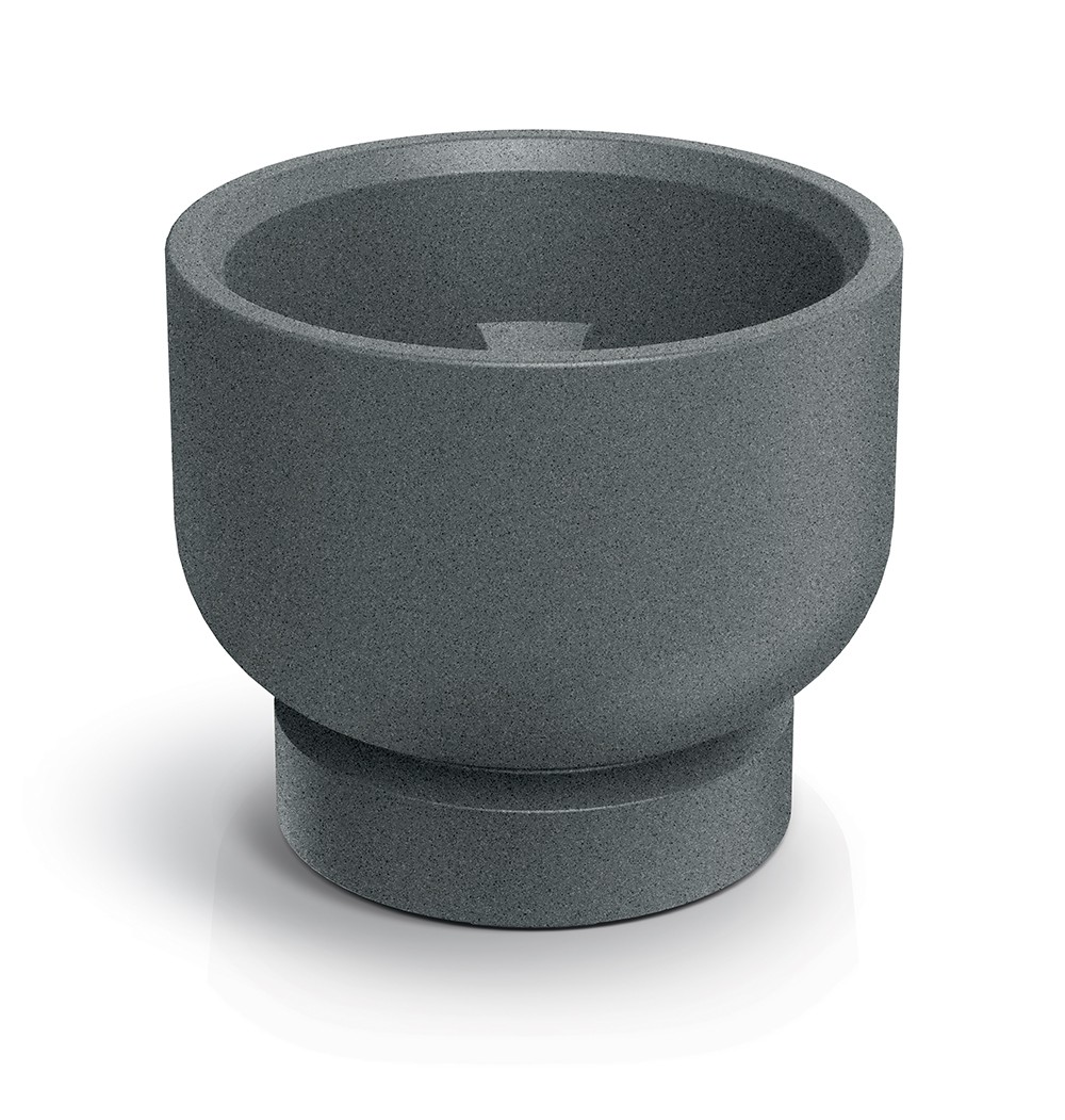 Prosperplast Plastový květináč MOLTAS BASE ROUND 40 cm granitově šedý