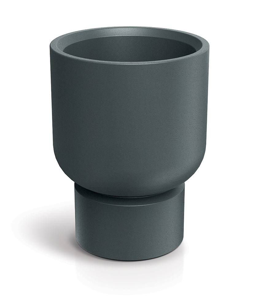 Prosperplast Plastový květináč MOLTAS BASE ROUND MIDL 40 cm grafitový