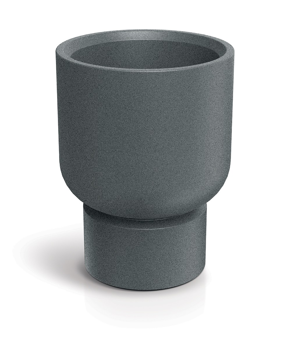 Prosperplast Plastový květináč MOLTAS BASE ROUND MIDL 40 cm granitově šedý