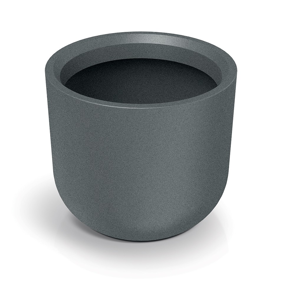 Prosperplast Plastový květináč MOLTAS ROUND HIGH granitově šedý