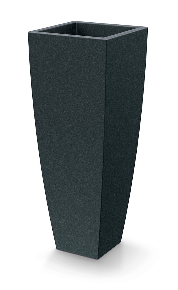 Prosperplast Plastový květináč MOODAS SQUARE HIGH 40 cm tmavě šedý