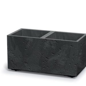 Prosperplast Plastový květináč SIERRAS BETON EFFECT černý beton