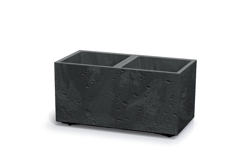 Prosperplast Plastový květináč SIERRAS BETON EFFECT černý beton